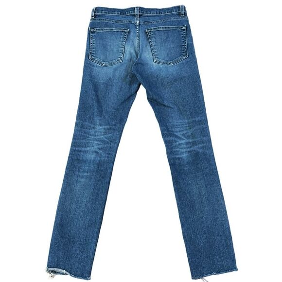 Imogene + Willie Low Rise Jeans Slim Blue Bottom Medium White Wash Open Hem 25 - Picture 2 of 11